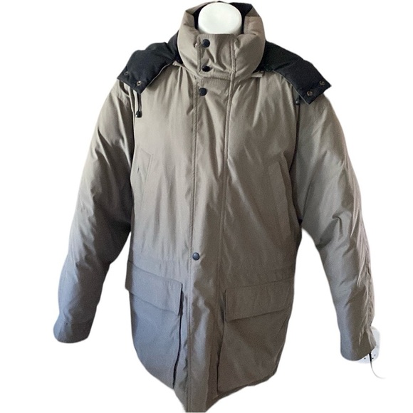 Vintage Tan Liz Claiborne Puffer Jacket with Detachable Hood - Picture 1 of 16
